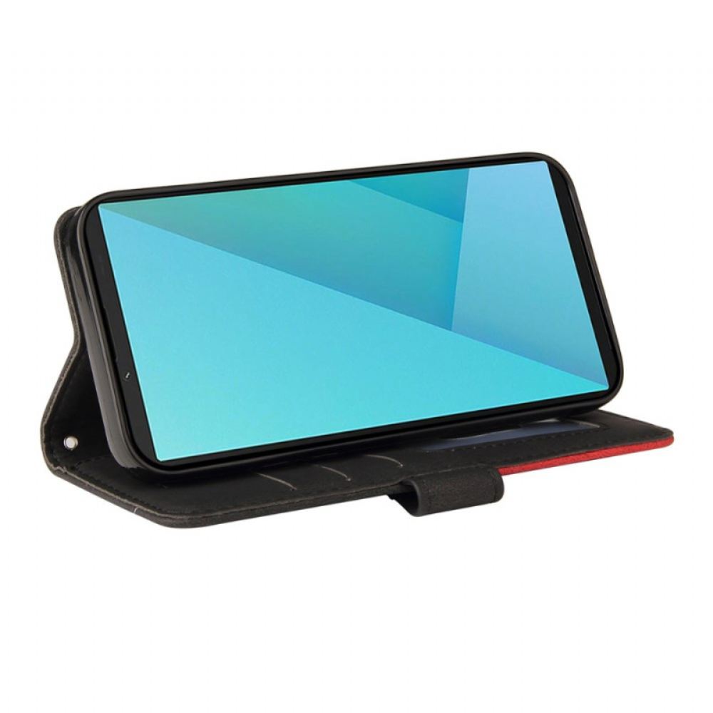 Peněženková Pouzdra Sony Xperia 10 Vii Dvoubarevná Vlnovka