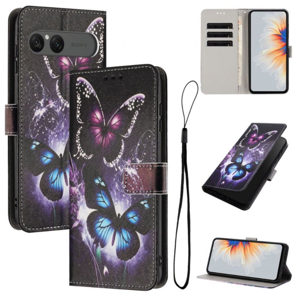 Peněženková Pouzdra Sony Xperia 10 Vii Kryty Na Mobil Dva Motýli