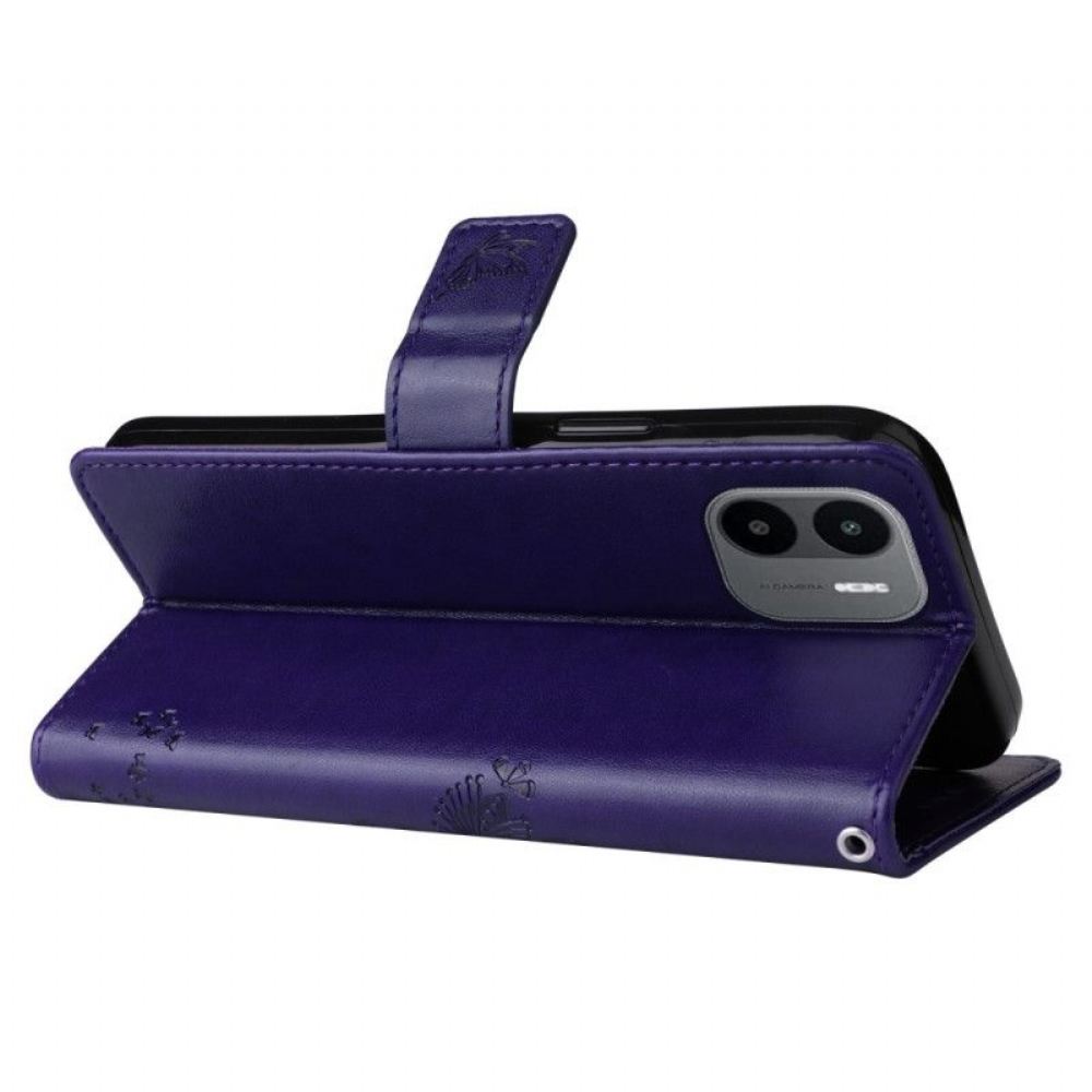 Flipové Pouzdro Na Xiaomi Redmi A1 Na Lana Strom A Strappy Cat