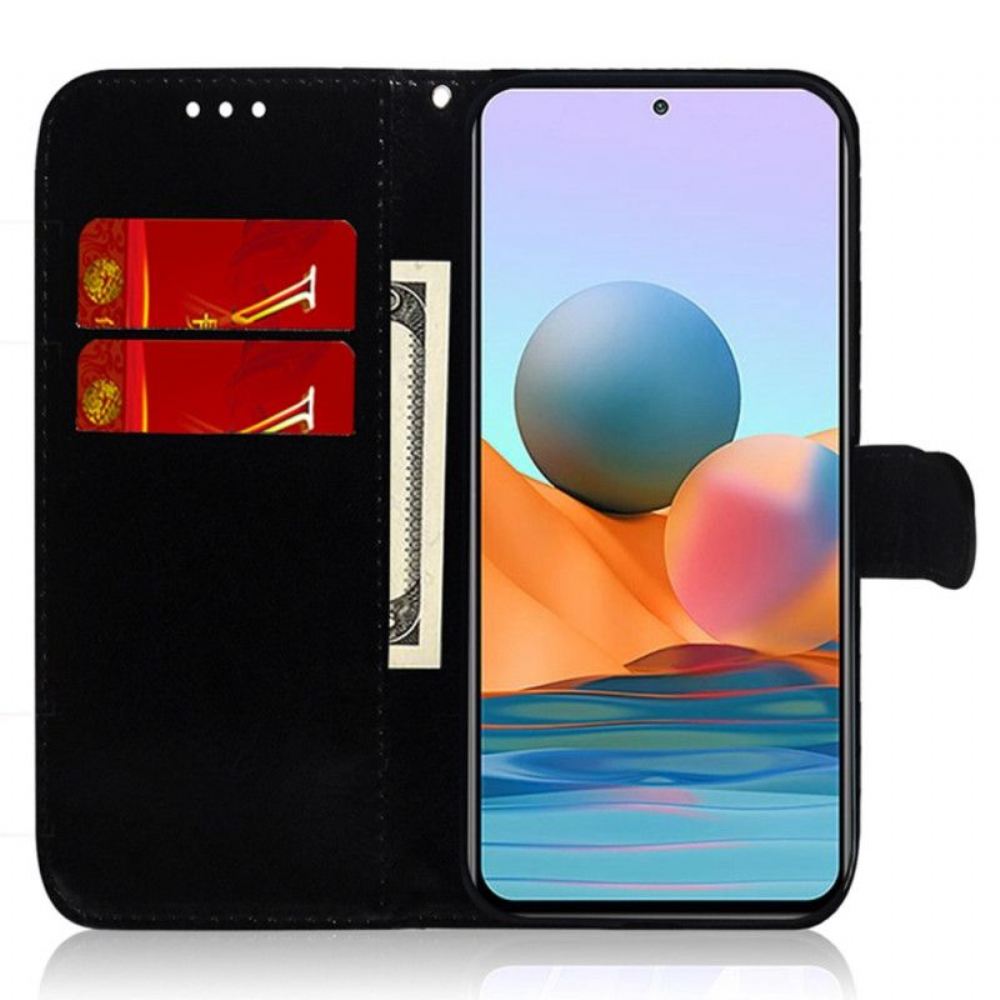 Flipové Pouzdro Na Xiaomi Redmi A1 Umělá Zrcadlová Kůže S Páskem