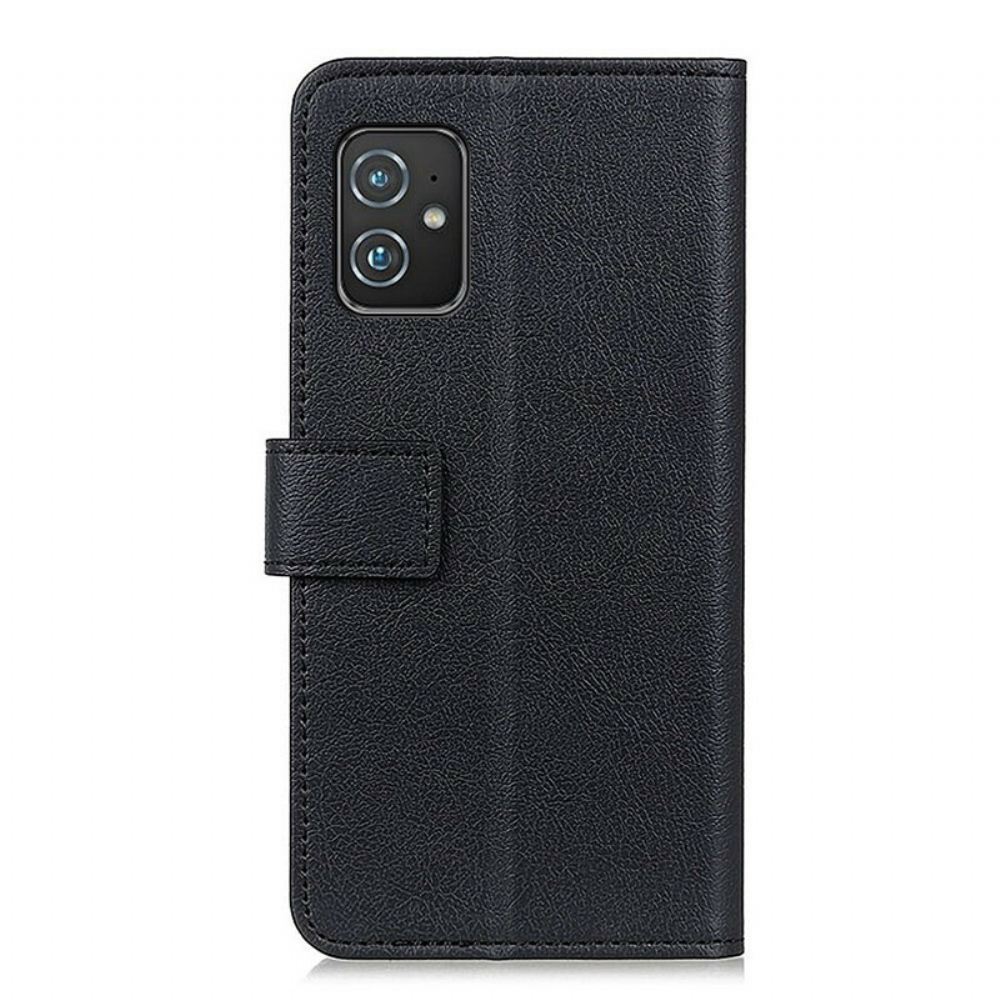 Flipové Pouzdro Na Asus Zenfone 8 Jednoduchý Kožený Efekt