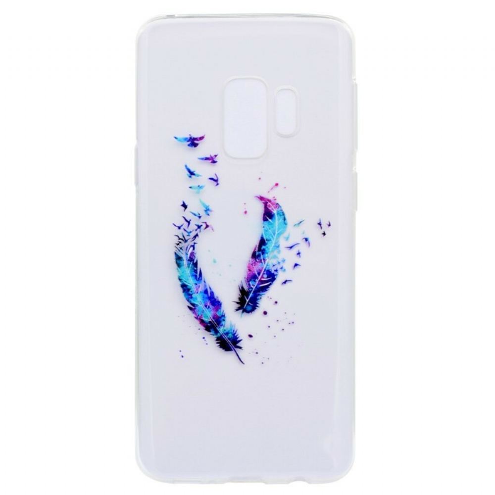 Kryty Na Mobil Na Samsung Galaxy S9 Plus Průhledné Peří