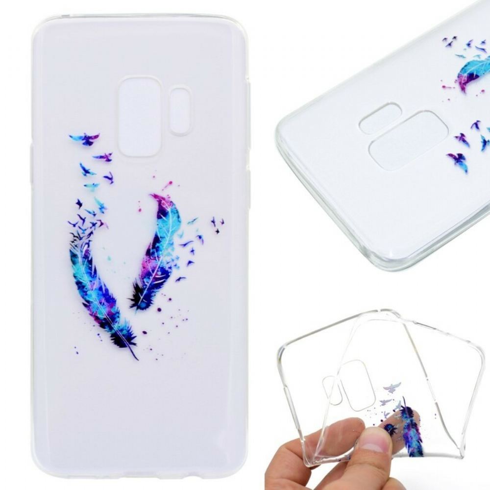 Kryty Na Mobil Na Samsung Galaxy S9 Plus Průhledné Peří
