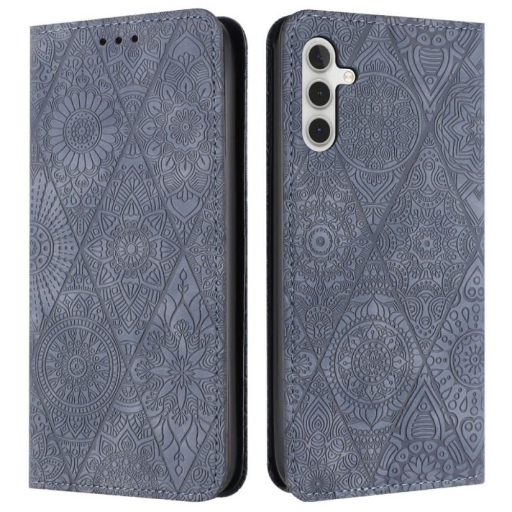 Kožené Pouzdro Folio Na Samsung Galaxy A17 4g / 5g Patchwork