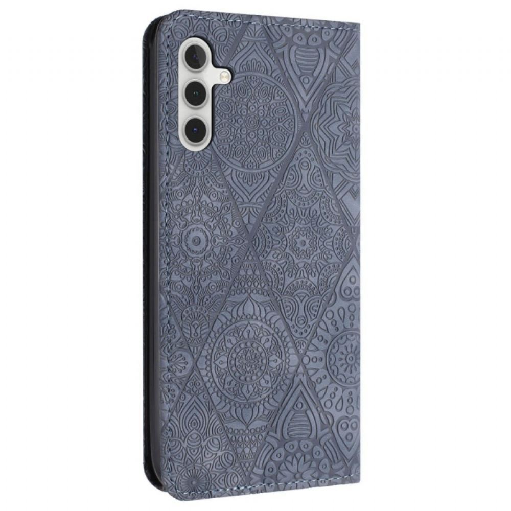Kožené Pouzdro Folio Na Samsung Galaxy A17 4g / 5g Patchwork