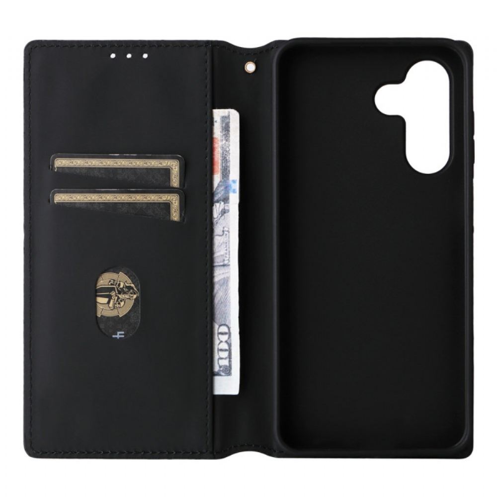 Kožené Pouzdro Folio Samsung Galaxy A17 4g / 5g Lesklá Kůže