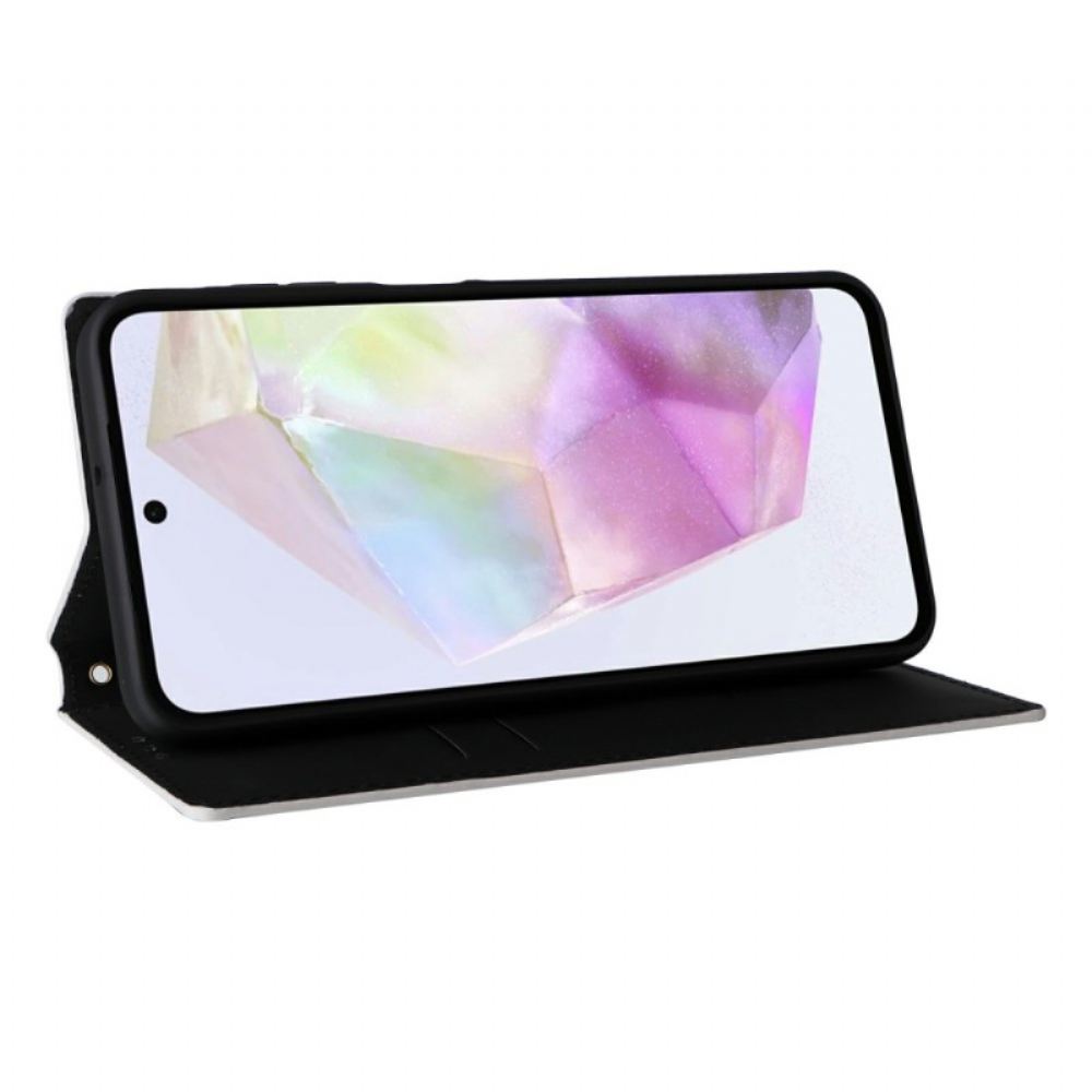 Kožené Pouzdro Folio Samsung Galaxy A17 4g / 5g Lesklá Kůže