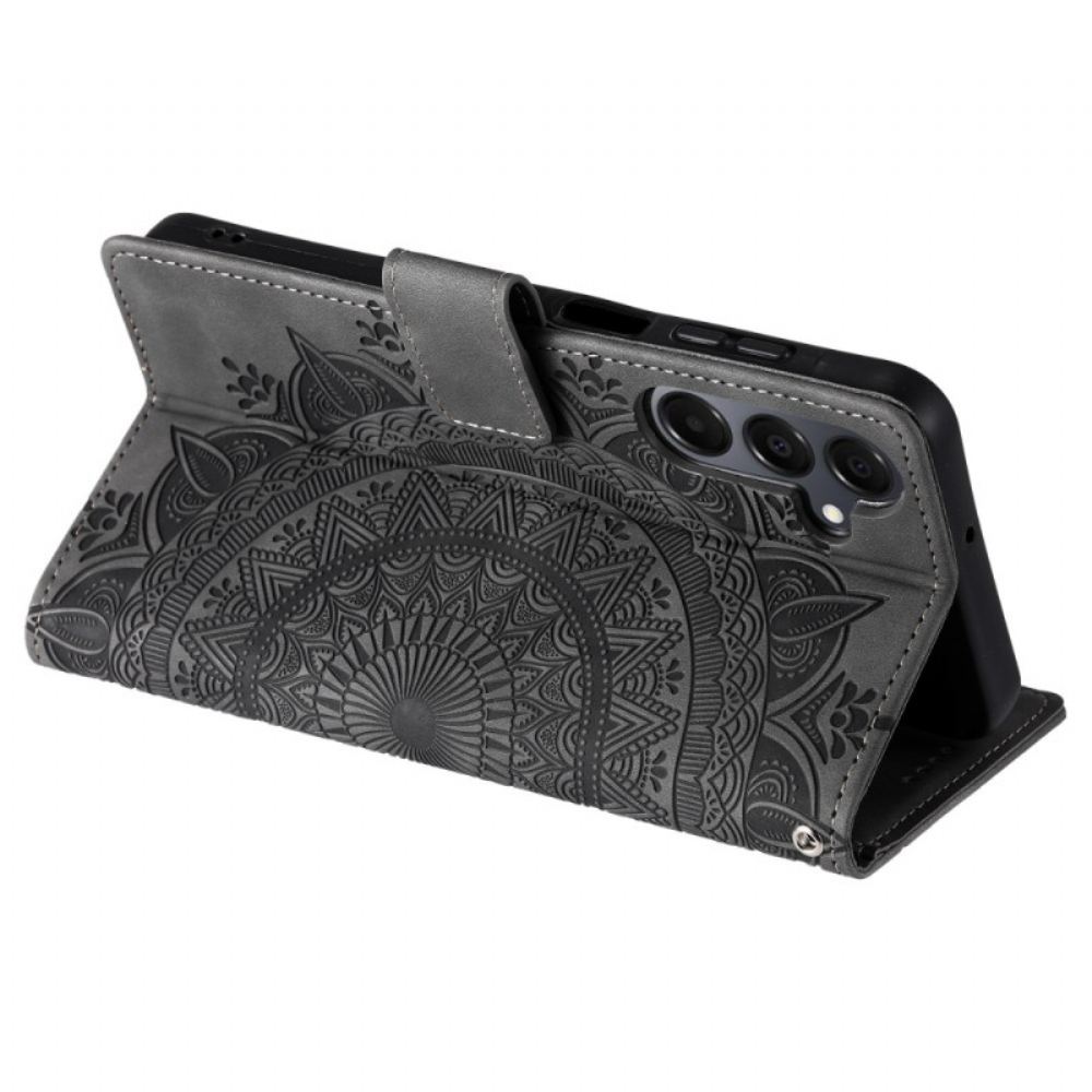 Kožený Kryt Na Samsung Galaxy A17 4g / 5g Mandalový Semišový Efekt