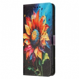 Kožený Kryt Na Samsung Galaxy A17 4g / 5g Slunečnicový Vzor