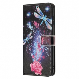 Kožený Kryt Samsung Galaxy A17 4g / 5g Barevné Vážky