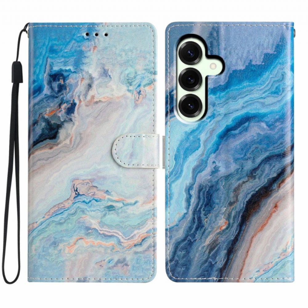 Kožený Kryt Samsung Galaxy A17 4g / 5g Modrý Mramor