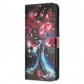 Kožený Kryt Samsung Galaxy A17 4g / 5g Motýlí Strom