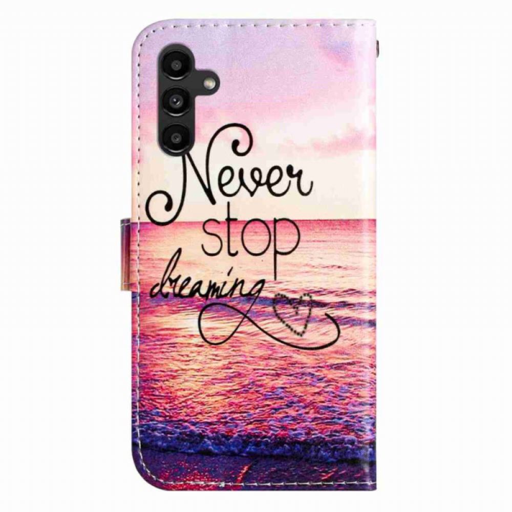 Kožený Kryt Samsung Galaxy A17 4g / 5g Nikdy Nepřestávej Snít