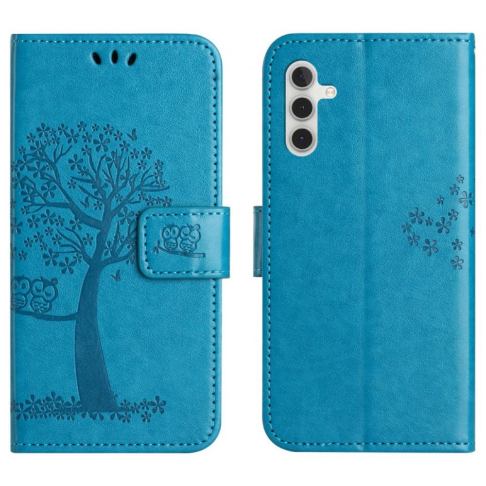 Kožený Kryt Samsung Galaxy A17 4g / 5g Strom A Sovy