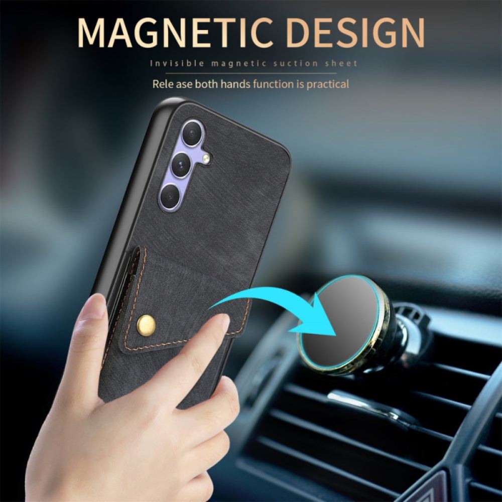 Kryt Samsung Galaxy A17 4g / 5g Semišový Efekt S Pouzdrem Na Karty A Šňůrkou Na Krk