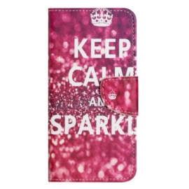 Peněženková Pouzdra Samsung Galaxy A17 4g / 5g Kryty Na Mobil Zachovejte Klid A Třpytte Se