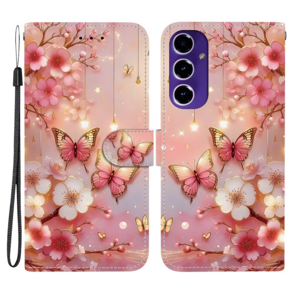 Peněženková Pouzdra Samsung Galaxy A17 4g / 5g Kryty Na Mobil Červený Květinový Vzor