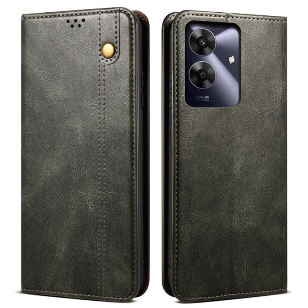 Kožené Pouzdro Realme Note 60 Voskovaná Umělá Kůže