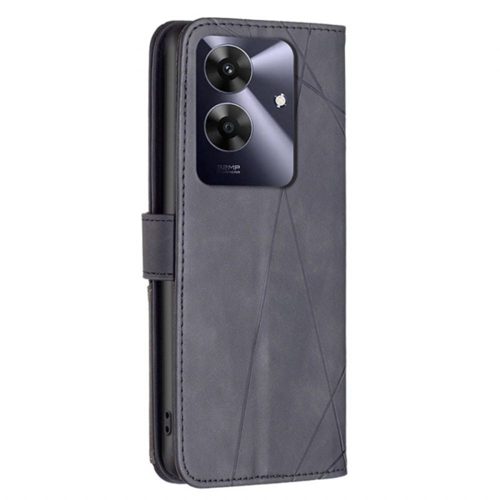 Kožený Kryt Na Realme Note 60 Geometrické Vzory Binfen Color