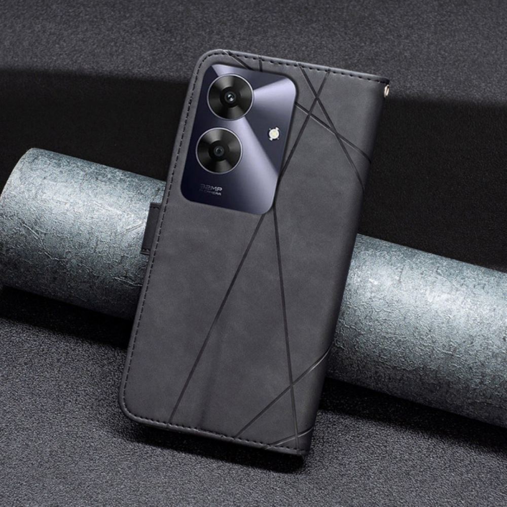 Kožený Kryt Na Realme Note 60 Geometrické Vzory Binfen Color