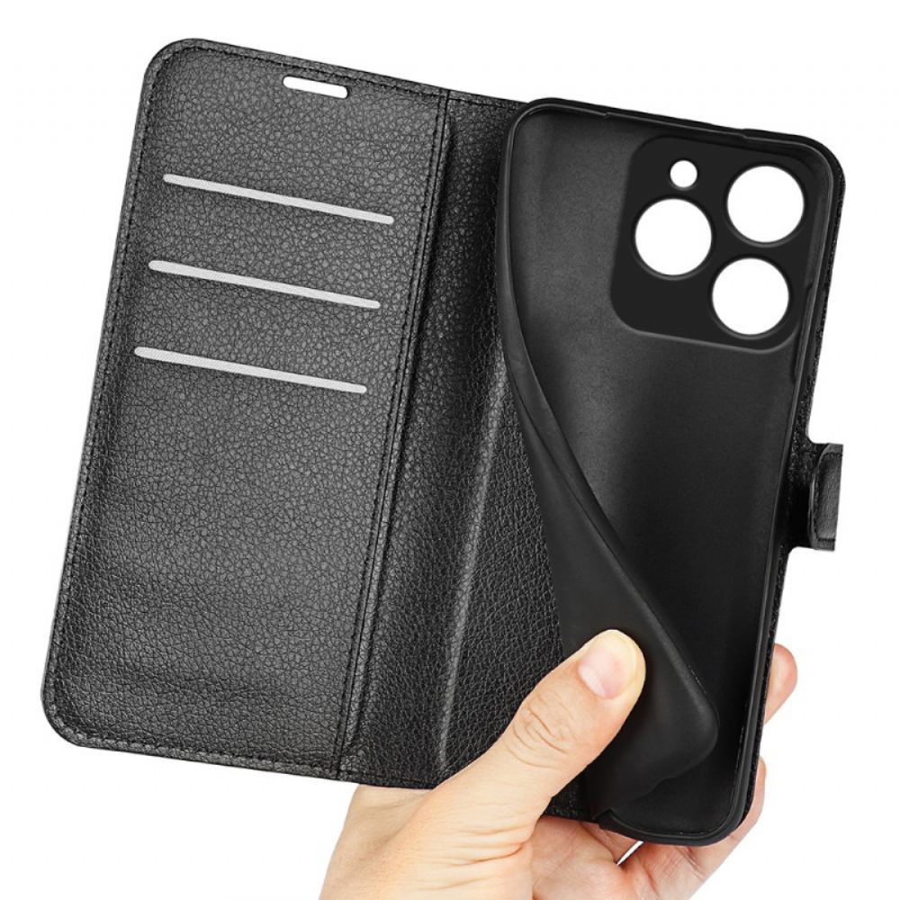 Kožený Kryt Realme Note 60 Klasická Umělá Kůže Liči