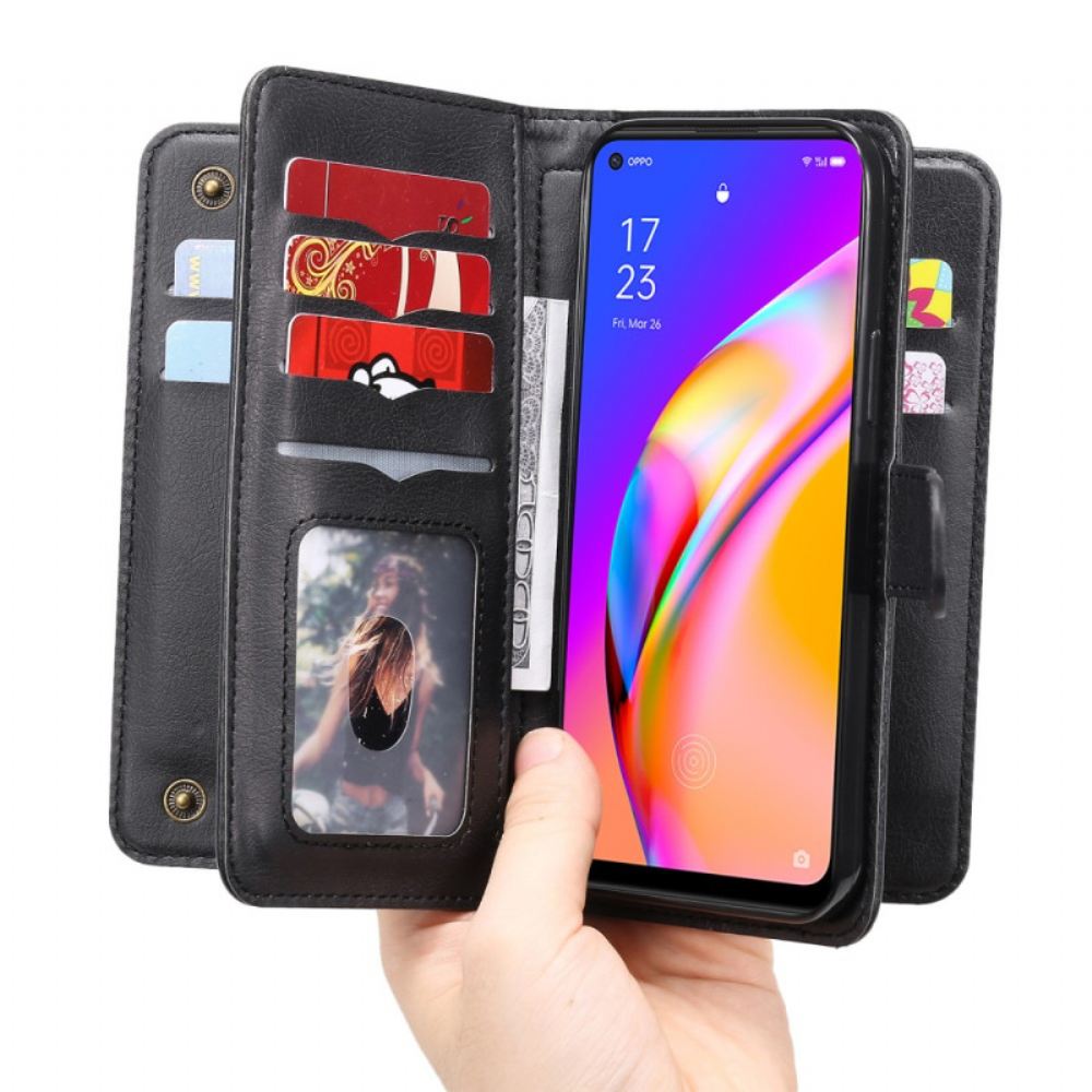 Flipové Pouzdro Na Oppo A94 5G Držák Karet Z Umělé Kůže
