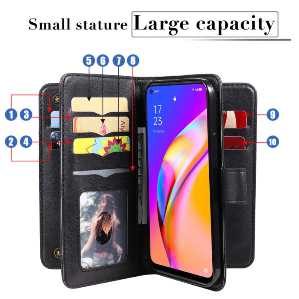 Flipové Pouzdro Na Oppo A94 5G Držák Karet Z Umělé Kůže