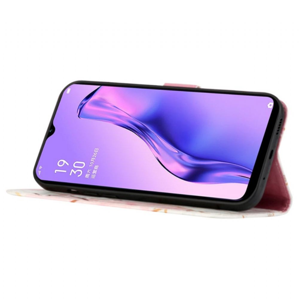 Flipové Pouzdro Na Oppo A94 5G Geometrický Mramor S Páskem