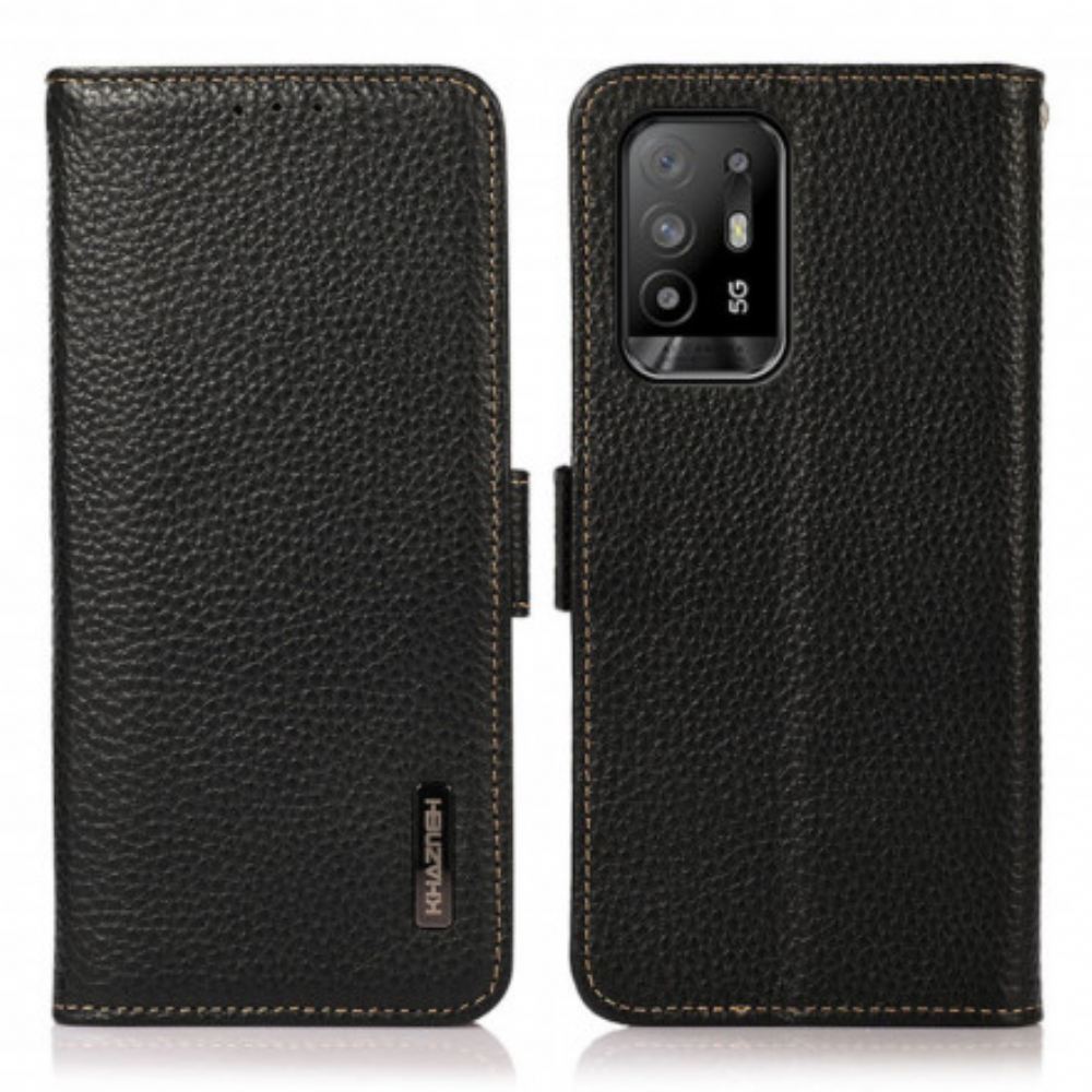 Flipové Pouzdro Na Oppo A94 5G Khazneh Rfid Z Kůže Litchi