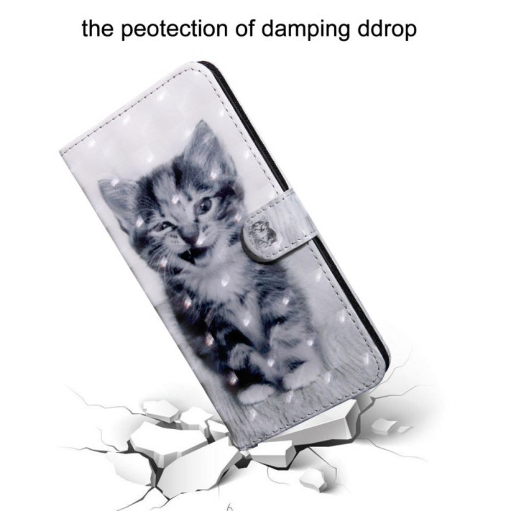 Flipové Pouzdro Na Oppo A94 5G Kotě S Popruhem