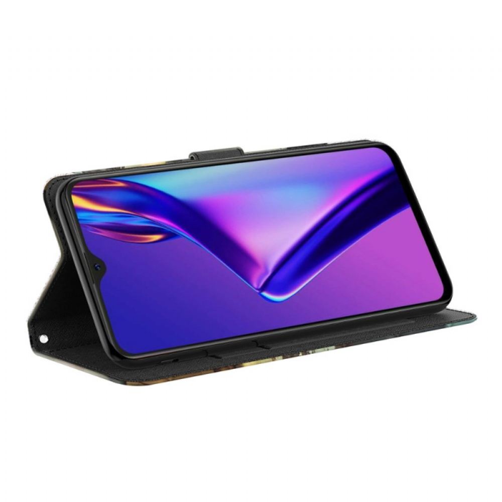Flipové Pouzdro Na Oppo A94 5G Kočka A Tygr Se Šňůrkou