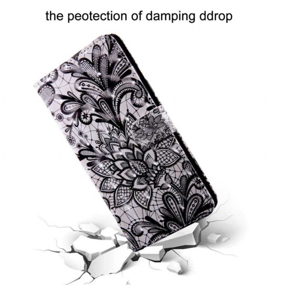 Flipové Pouzdro Na Oppo A94 5G Krajkové Květiny S Páskem