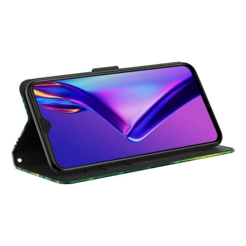 Flipové Pouzdro Na Oppo A94 5G Panda Se Šňůrkou