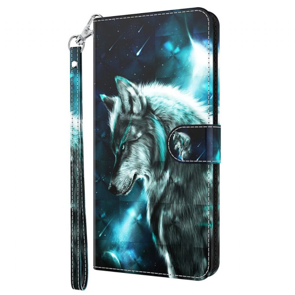Flipové Pouzdro Na Oppo A94 5G Vlk Se Šňůrkou
