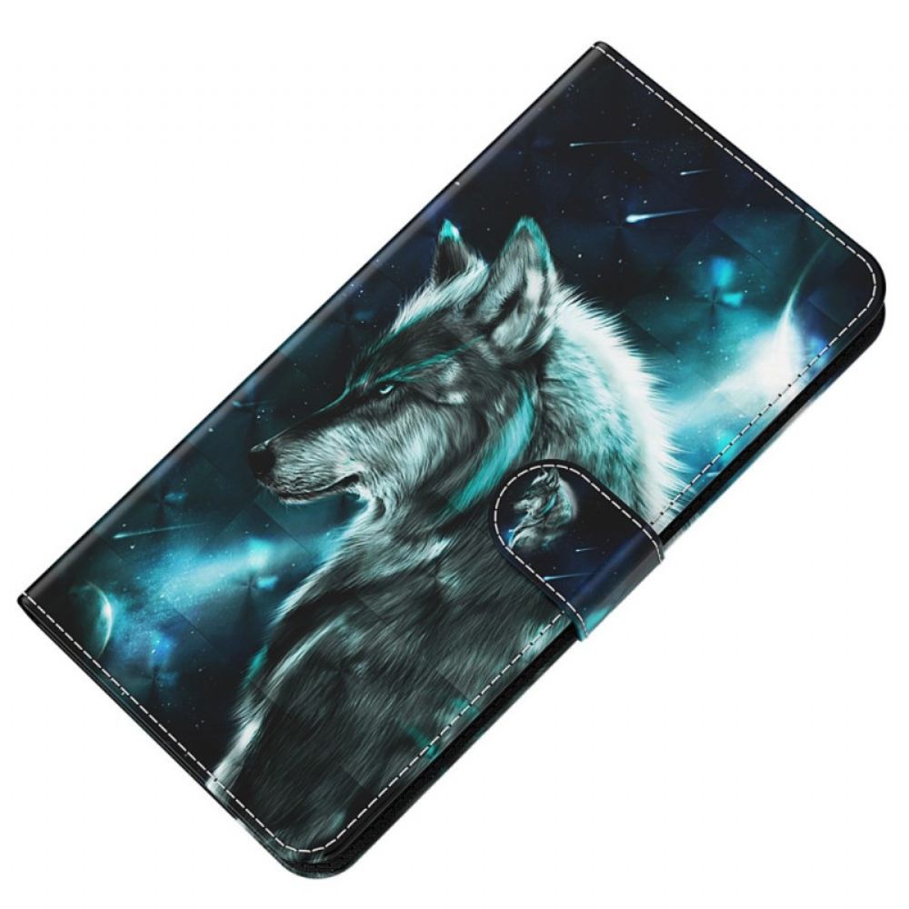 Flipové Pouzdro Na Oppo A94 5G Vlk Se Šňůrkou