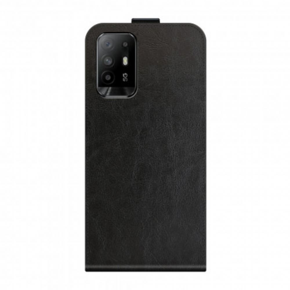 Kožené Pouzdro Na Oppo A94 5G Flipové Pouzdro Svislá Chlopeň S Koženým Efektem