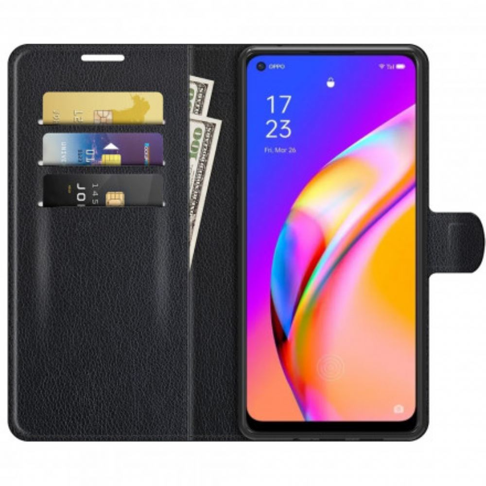 Kožené Pouzdro Na Oppo A94 5G Klasická Umělá Kůže Z Liči