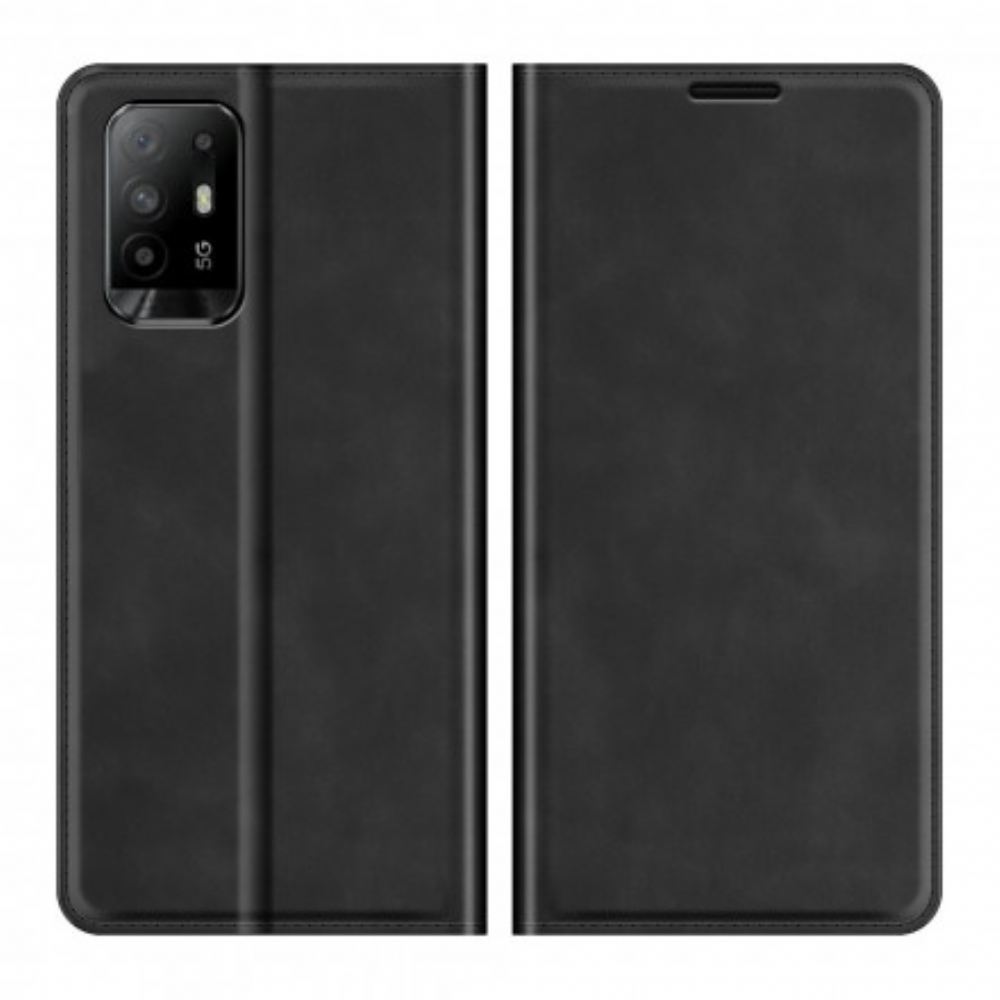 Kryty Na Mobil Na Oppo A94 5G Flipové Pouzdro Efekt Měkké Kůže