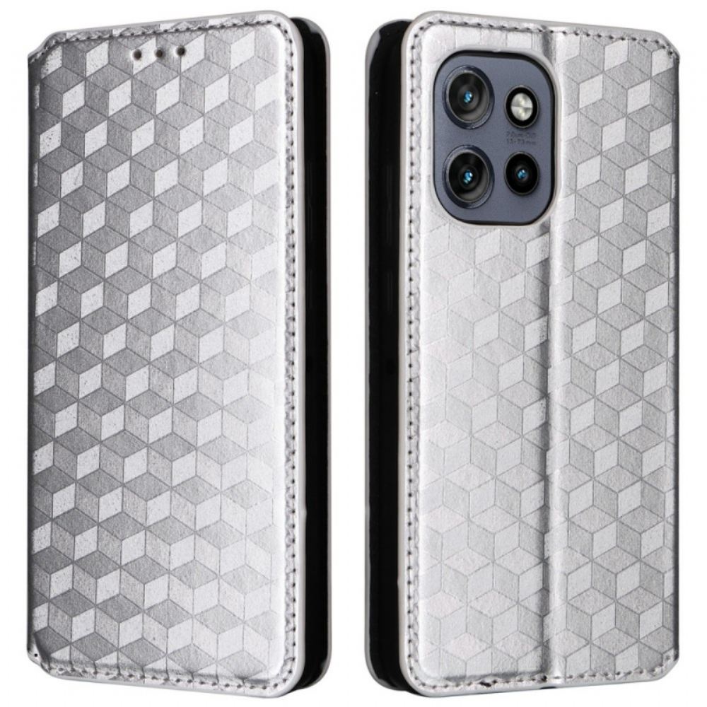 Kožené Pouzdro Folio Motorola Edge 50 Neo 3d Kostky