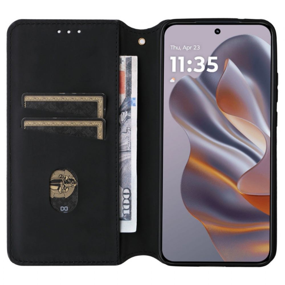 Kožené Pouzdro Folio Motorola Edge 50 Neo 3d Kostky