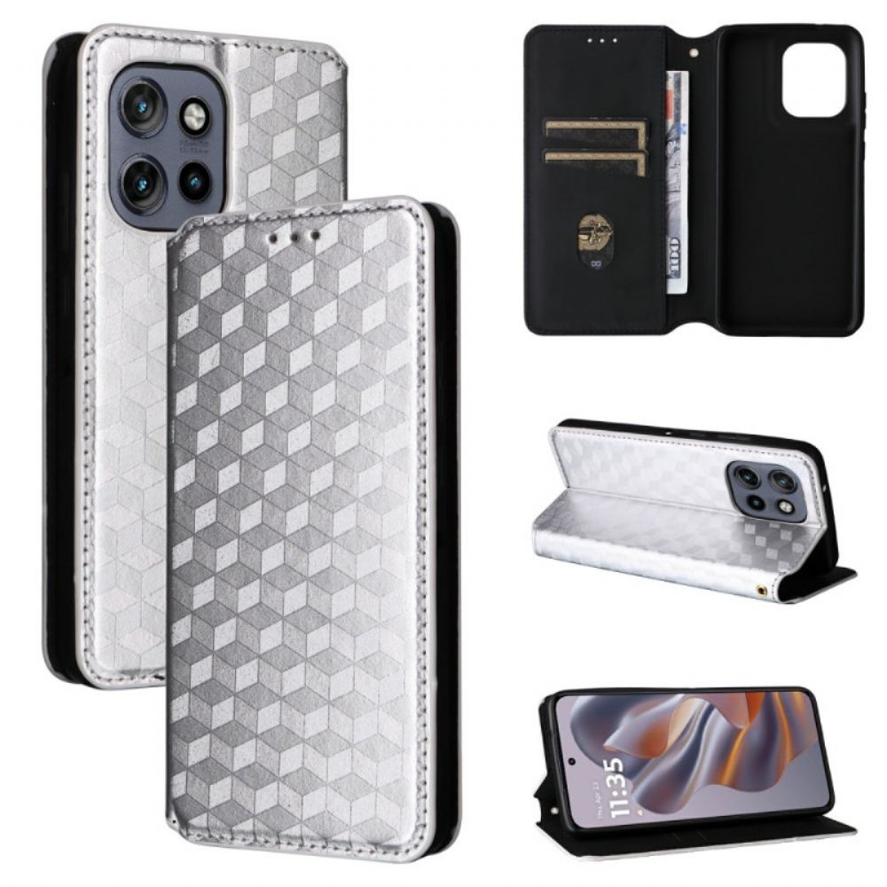 Kožené Pouzdro Folio Motorola Edge 50 Neo 3d Kostky
