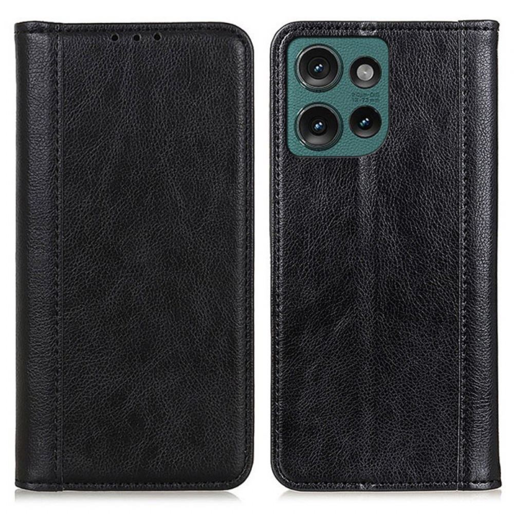 Kožené Pouzdro Folio Motorola Edge 50 Neo Štípaná Kůže