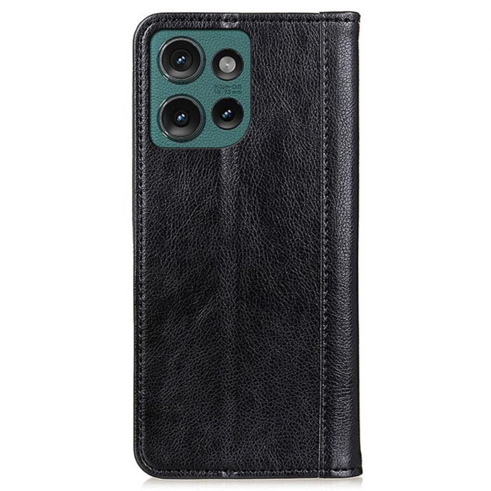 Kožené Pouzdro Folio Motorola Edge 50 Neo Štípaná Kůže