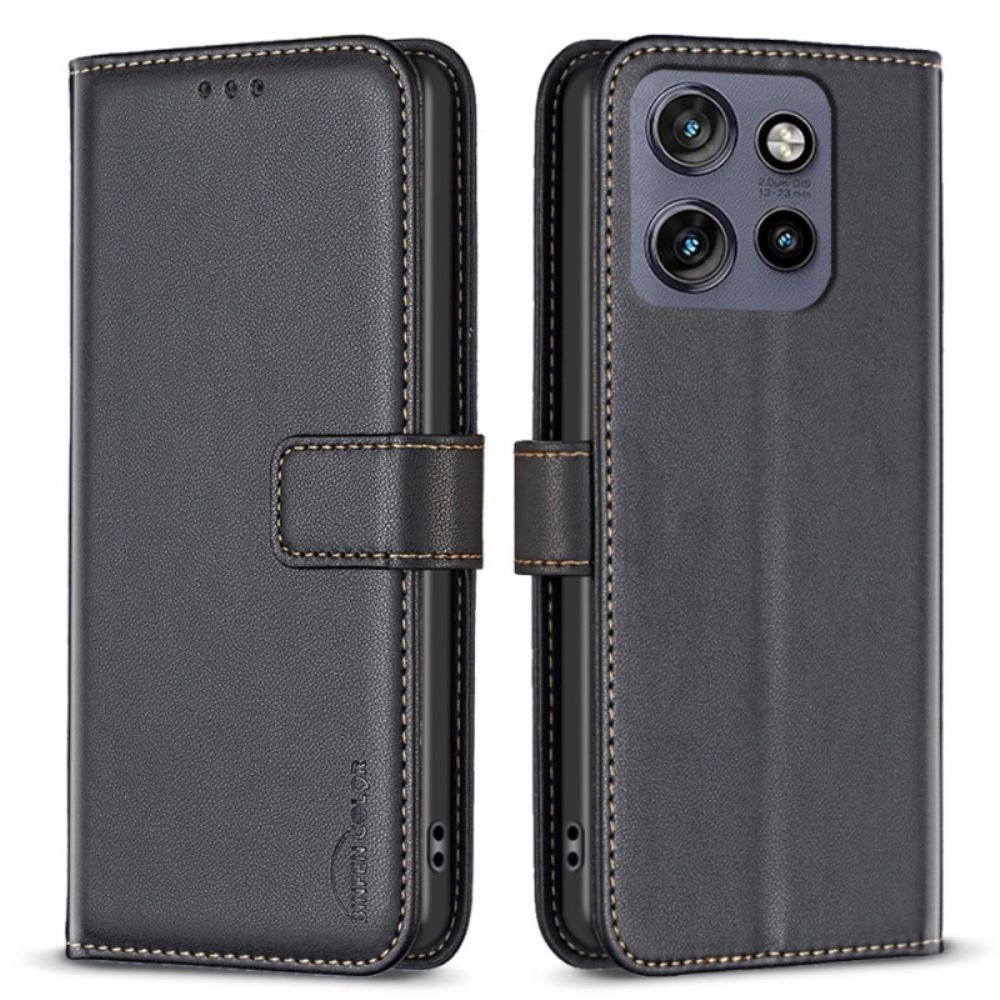 Kožený Kryt Motorola Edge 50 Neo Barva Binfen