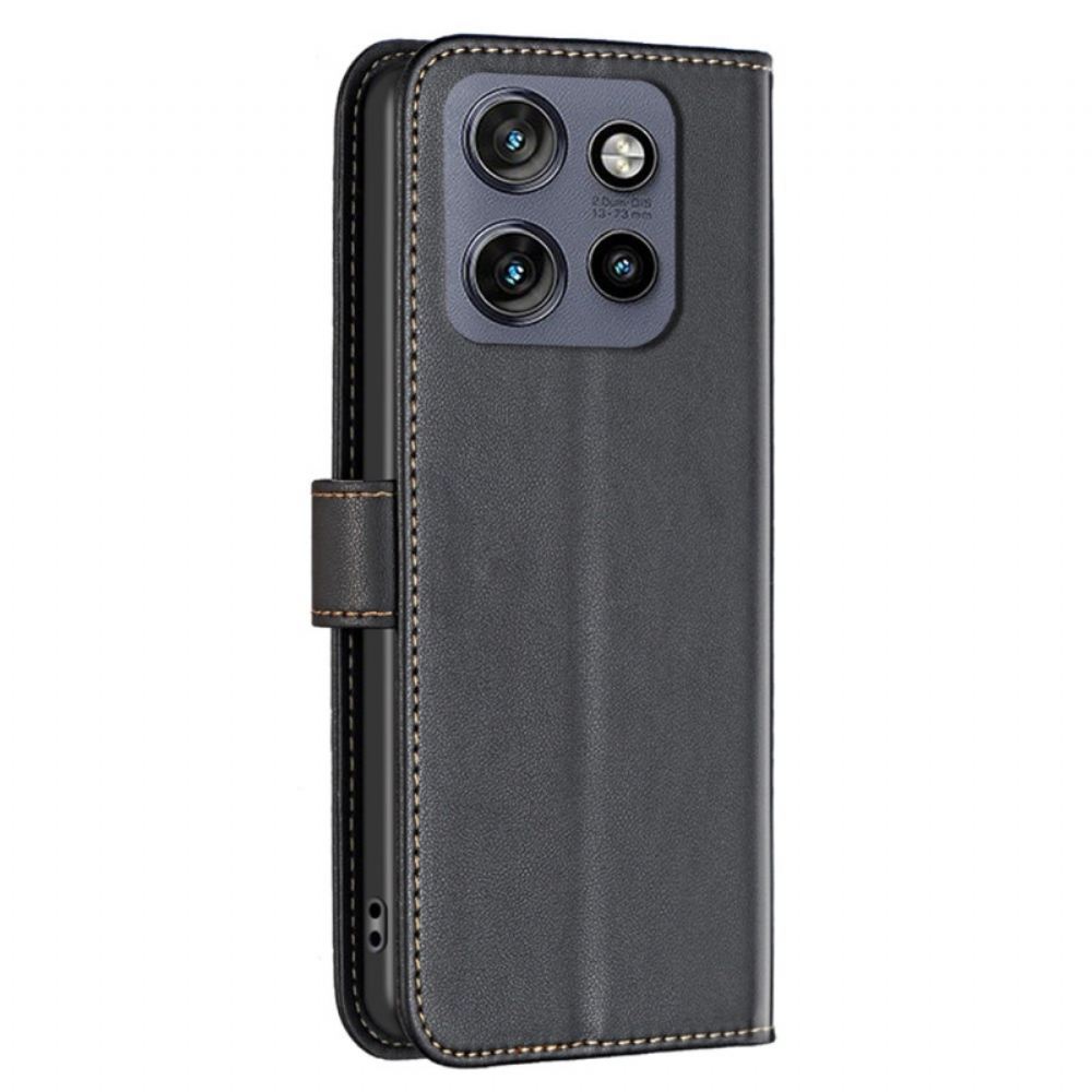 Kožený Kryt Motorola Edge 50 Neo Barva Binfen