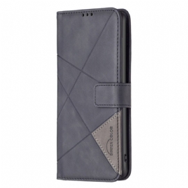 Kožený Kryt Motorola Edge 50 Neo Binfen Color Geometrický Vzor