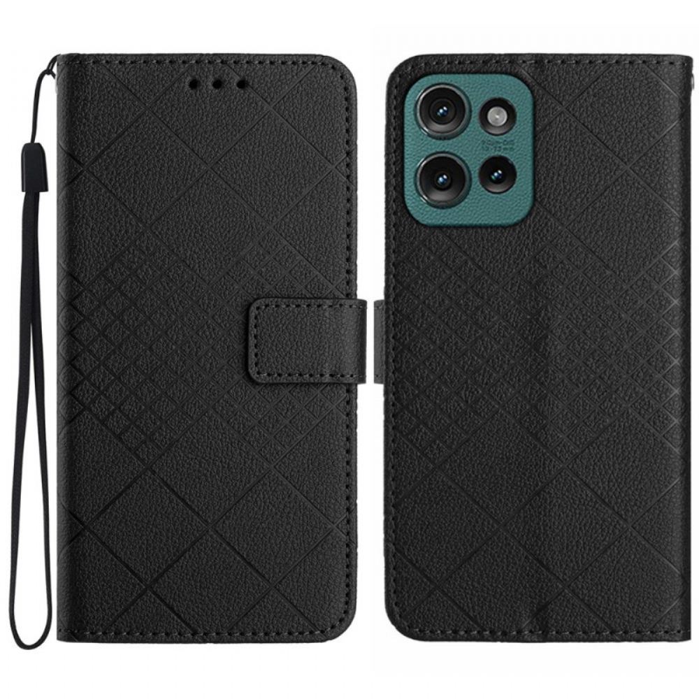 Kožený Kryt Motorola Edge 50 Neo Diamanty