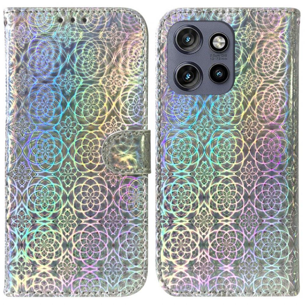 Kožený Kryt Motorola Edge 50 Neo Diskotékový Styl