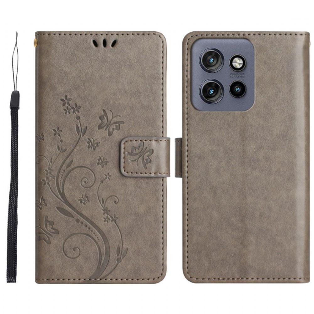 Kožený Kryt Motorola Edge 50 Neo Floralie