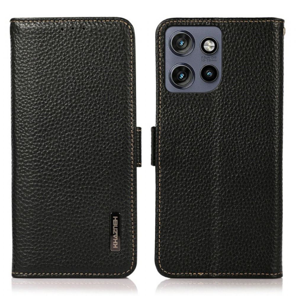 Kožený Kryt Motorola Edge 50 Neo Khazneh Litchi Kůže